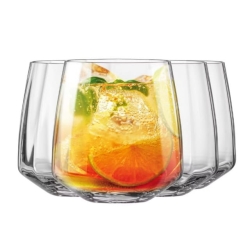 Szklanki z OPTYKIEM niskie do whisky, soku, drinków KROSNO UNIQUE Celebration 400ml 4szt