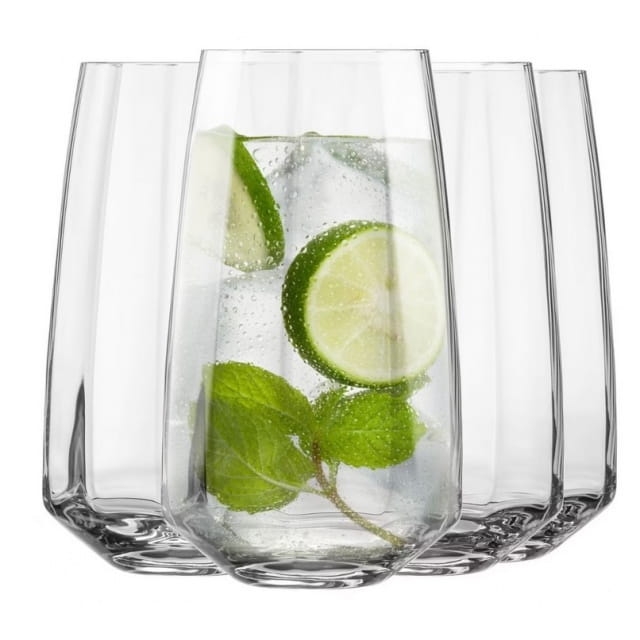 Szklanki z OPTYKIEM wysokie do drinków, wody, soku KROSNO UNIQUE Celebration 450ml 4szt