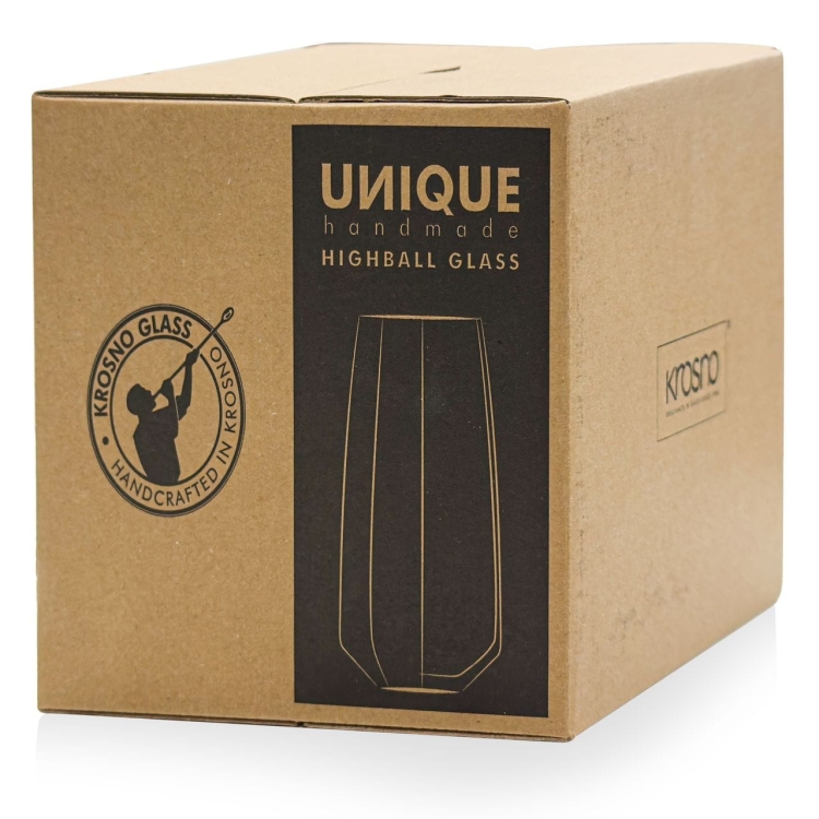 Szklanki z OPTYKIEM wysokie do drinków, wody, soku KROSNO UNIQUE Celebration 450ml 4szt