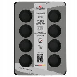 Forma do muffinek babeczek Berlinger Haus Matte Black 42,3x29,8cm BH-7876