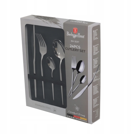 Przejdź do produktu Zestaw Sztućce Berlinger Haus Black Silver dla 6 osób BH-3037