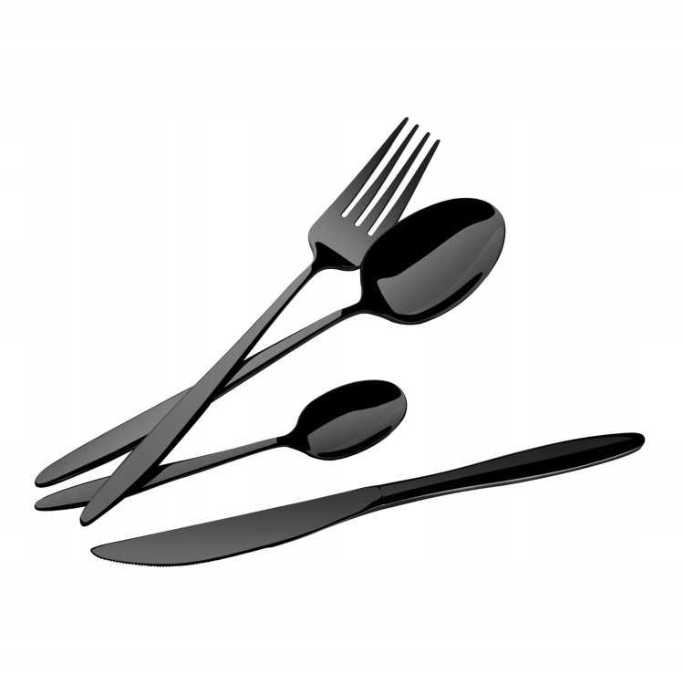 Zestaw Sztućce Berlinger Haus Shiny black dla 6 osób BH-3063