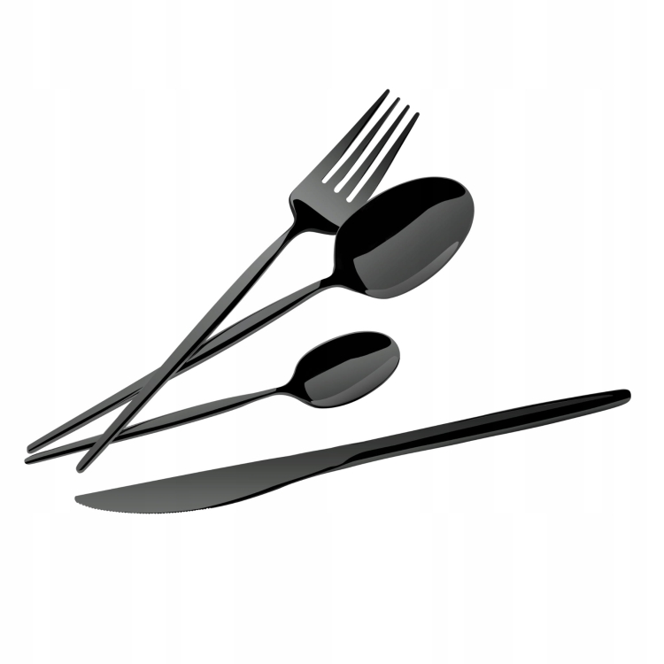 Zestaw Sztućce Berlinger Haus Shiny black dla 6 osób BH-3069