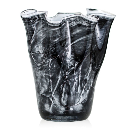 Przejdź do produktu Wazon szklany na kwiaty o falistym brzegu "Wstążka/Chusta" 20cm Kolorowy (DB18)