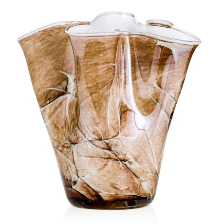 Przejdź do produktu Wazon szklany na kwiaty o falistym brzegu "Wstążka/Chusta" 20 cm Kolorowy (DB4)