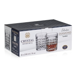 Kryształowe Szklanki do whisky Bohemia DIAMOND 230 ml