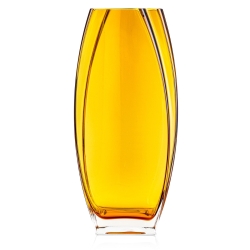 Szklany dekoracyjny BURSZTYNOWY solidny wazon na kwiaty 32cm