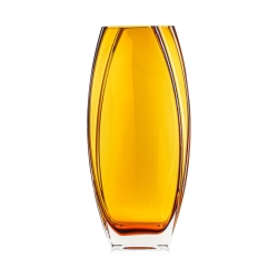 Szklany dekoracyjny BURSZTYNOWY solidny wazon na kwiaty 26cm