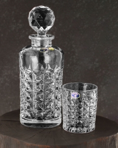 Kryształowy komplet do whisky BOHEMIA Diamond 6+1 w skrzynce z GRAWEREM
