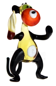 Szklana FIGURKA rzeźba na prezent MAŁPA L034