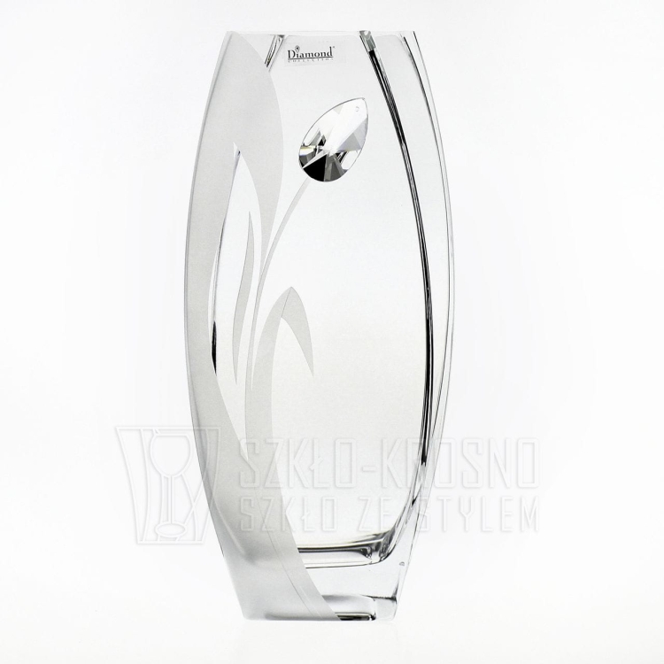 Wazon dekoracyjny SWAROVSKI 32cm "Tulipan" z grawerem, na ślub, podziękowania