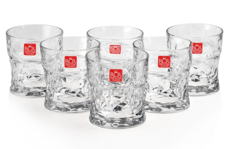 Kryształowe szklanki do whisky RCR SOUND FUNKY 320ml w skrzynce z GRAWEREM