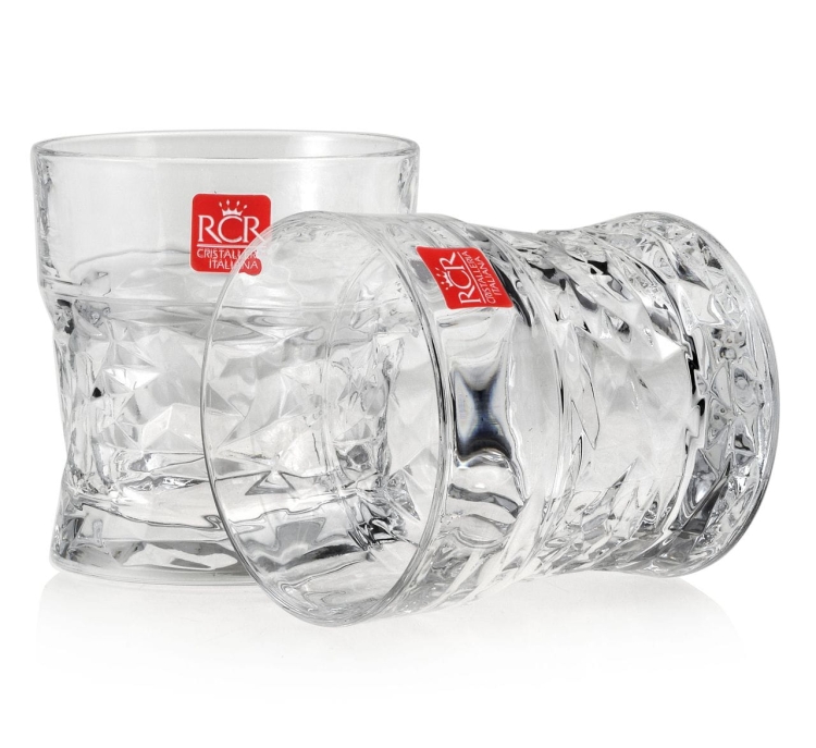 Kryształowe szklanki do whisky RCR SOUND FUNKY 320ml w skrzynce z GRAWEREM
