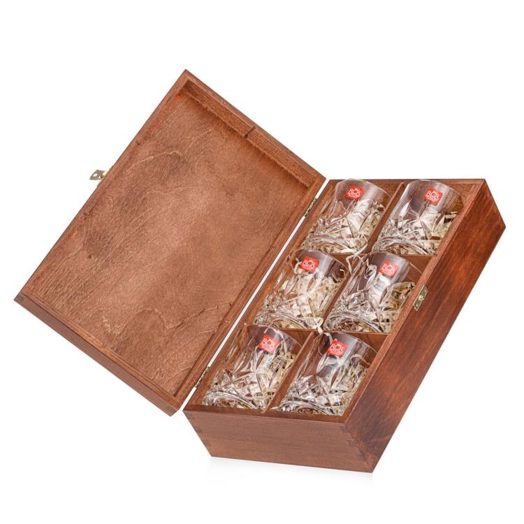 Kryształowe szklanki do whisky RCR OPERA 300ml w skrzynce z GRAWEREM