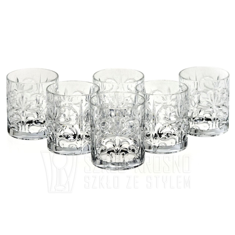 Kryształowe szklanki do whisky RCR TATTOO 340ml w skrzynce z GRAWEREM