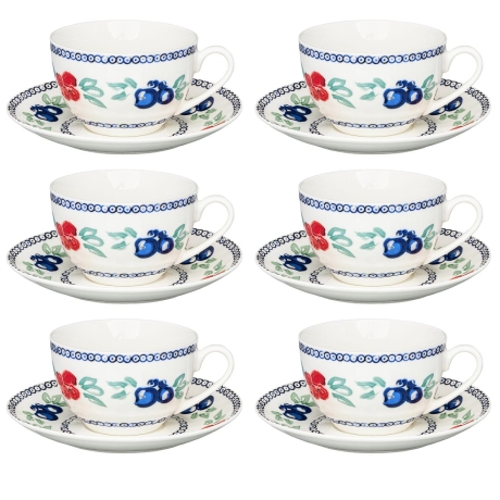 Przejdź do produktu Komplet filiżanek do kawy herbaty AMBITION Kalina 220ml + 6 spodków 12el.
