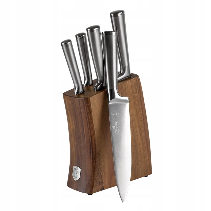 BerlingerHaus komplet noże stojak bambusowy prezent Antracit BH-3124