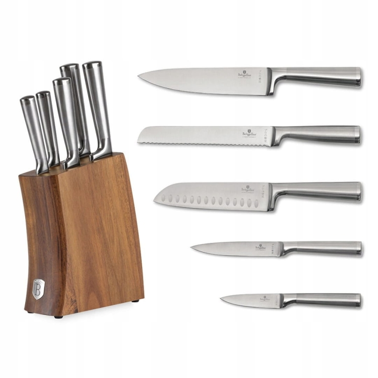 BerlingerHaus komplet noże stojak bambusowy prezent Antracit BH-3124