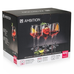 Kieliszki do wina czerwonego AMBITION Sparkle 400ml 6szt