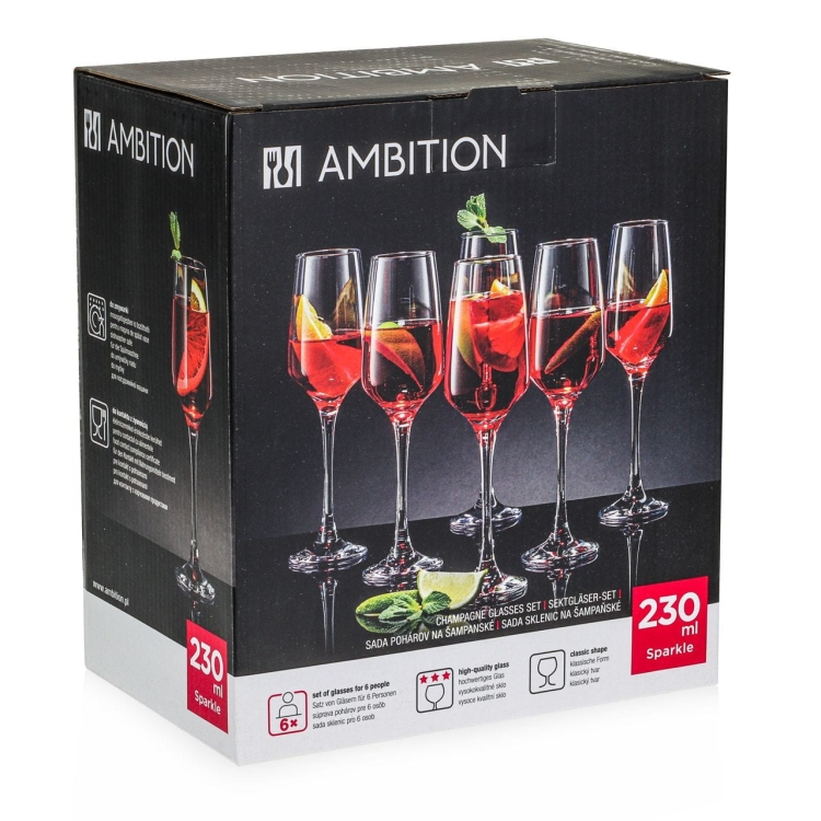 Kieliszki do szampana AMBITION Sparkle 230ml 6szt