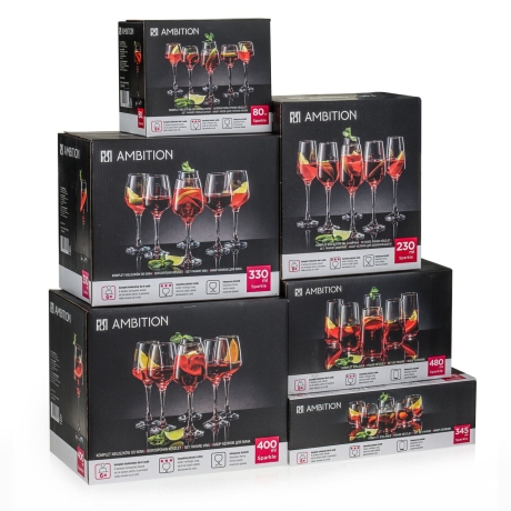 Przejdź do produktu Komplet / zestaw kieliszków i szklanek AMBITION Sparkle 36el.