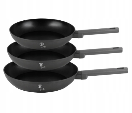 Przejdź do produktu Zestaw patelni tytanowych Berlinger Haus Antracit 3el. BH-8138