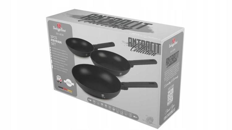 Zestaw patelni tytanowych Berlinger Haus Antracit 3el. BH-8138