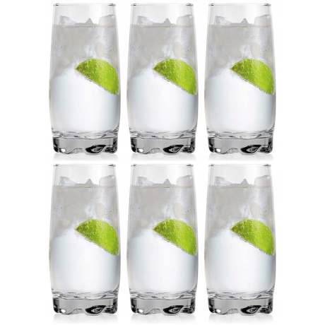 Przejdź do produktu Szklanki wysokie long drink do drinków soku wody napojów 350ml 6szt.