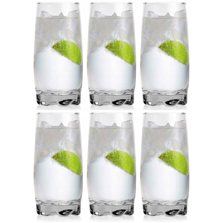 Szklanki wysokie long drink do drinków soku wody napojów 350ml 6szt.