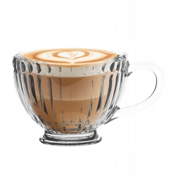 Kubki filiżanki szklane duże do kawy herbaty Altom Design LILY 430 ml 6szt