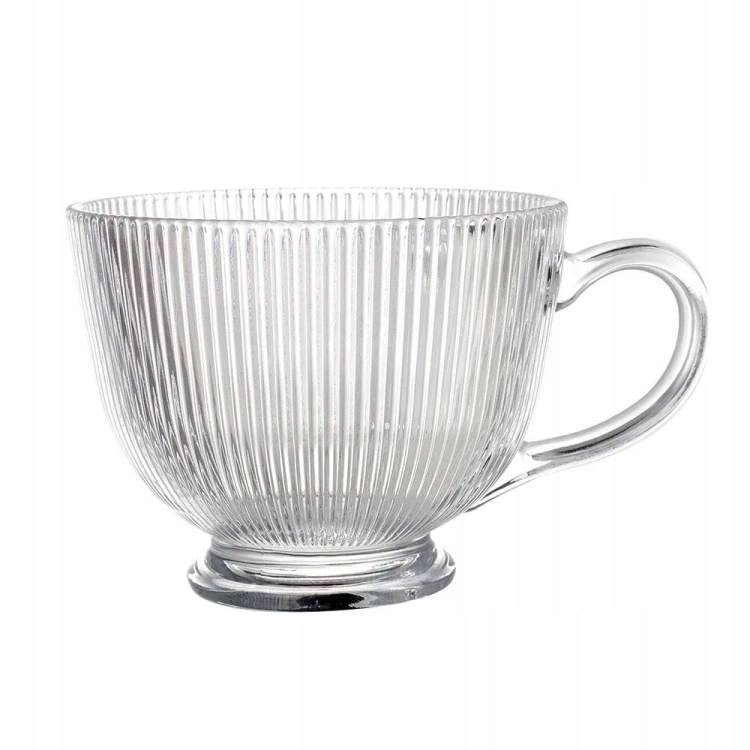 Kubki filiżanki szklane duże na stopce Altom Design Selena 430 ml 6szt