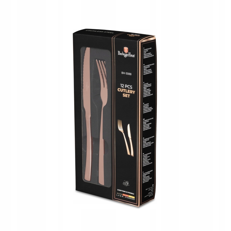 Zestaw Sztućce do steków dla 6 osób Berlinger Haus Rose gold BH-3088