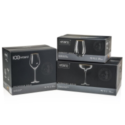 Komplet kieliszków i szklanek ze złotym paskiem KROSNO GOLD 18el.