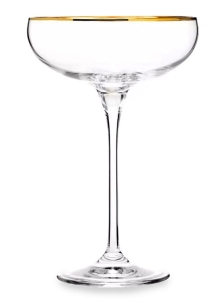 Komplet kieliszków i szklanek ze złotym paskiem KROSNO GOLD 18el.