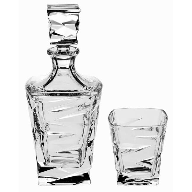 Ekskluzywny komplet do whisky Bohemia ZIG ZAG 6+1 kryształowy w skrzynce z GRAWEREM