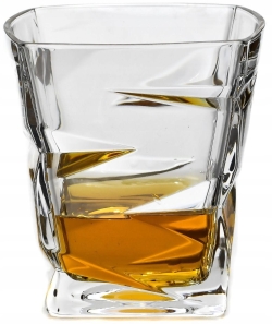 Ekskluzywny komplet do whisky Bohemia ZIG ZAG 6+1 kryształowy w skrzynce z GRAWEREM