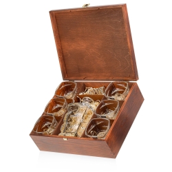 Ekskluzywny komplet do whisky Bohemia ZIG ZAG 6+1 kryształowy w skrzynce z GRAWEREM