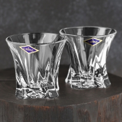 Kryształowe szklanki do whisky Bohemia Cooper 320ml w skrzynce z GRAWEREM