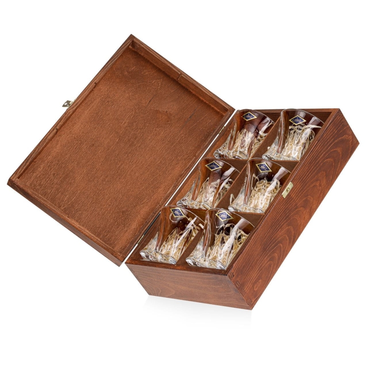 Kryształowe szklanki do whisky Bohemia Cooper 320ml w skrzynce z GRAWEREM