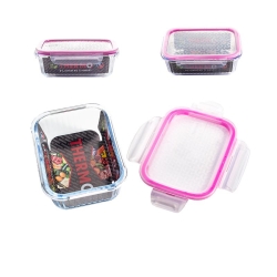 Pojemnik szklany na żywność PROSTOKĄTNY LUNCHBOX Thermo 640ml