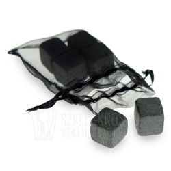 WHISKY STONES - kamienie do drinków 6 sztuk - ciemno szare z NATURALNEGO GRANITU *