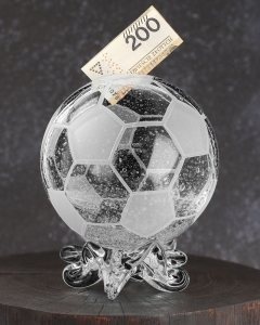 Duża szklana skarbonka KULA "Piłka nożna" V1