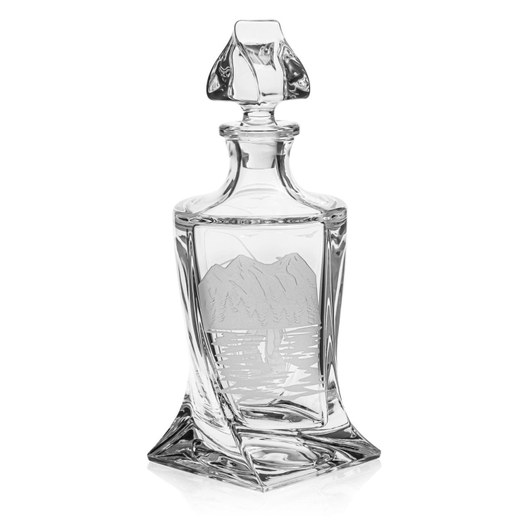 KRYSZTAŁOWA Karafka do whisky "Wędkarska" Quadro 770ml