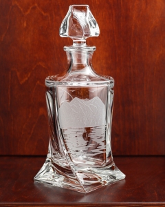KRYSZTAŁOWA Karafka do whisky "Wędkarska" Quadro 770ml