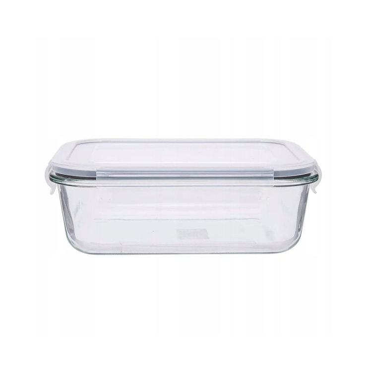 KOMPLET pojemników szklanych na żywność PROSTOKĄTNYCH LUNCHBOX z pokrywką ALTOM FRESH 370+650+1000+1500ml