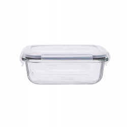 KOMPLET pojemników szklanych na żywność PROSTOKĄTNYCH LUNCHBOX z pokrywką ALTOM FRESH 370+650+1000+1500ml