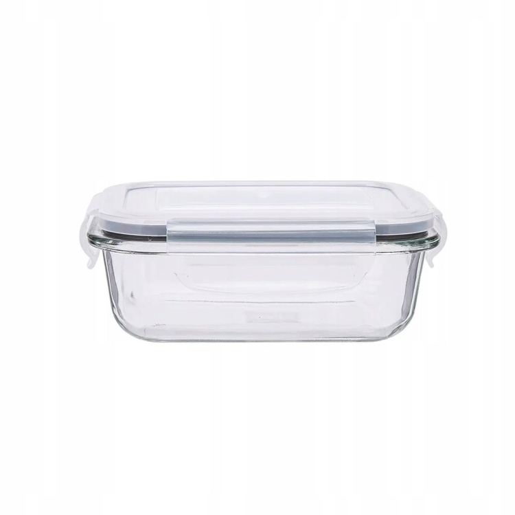 KOMPLET pojemników szklanych na żywność PROSTOKĄTNYCH LUNCHBOX z pokrywką ALTOM FRESH 370+650+1000+1500ml