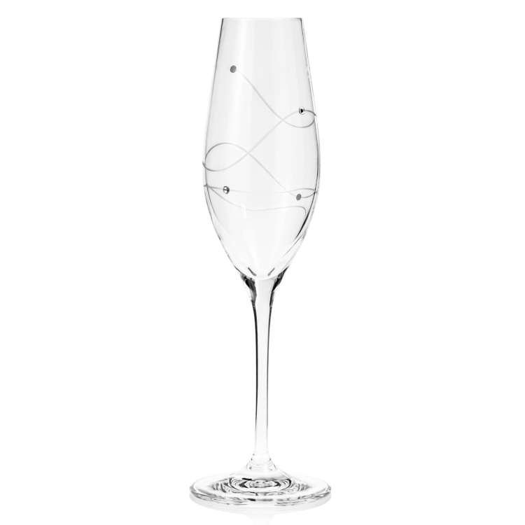 Ekskluzywne kieliszki do szampana 210 ml Szklanka.pl Cristal Shine zdobione kryształkami