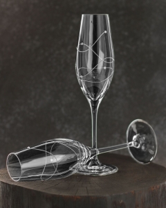 Ekskluzywne kieliszki do szampana 210 ml Szklanka.pl Cristal Shine zdobione kryształkami