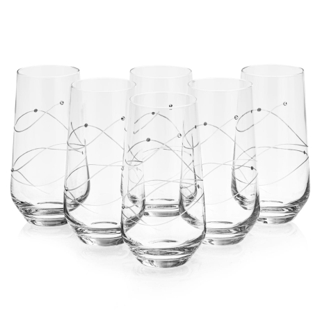 Przejdź do produktu Ekskluzywne szklanki wysokie long drink 480 ml Szklanka.pl Cristal Shine zdobione kryształkami